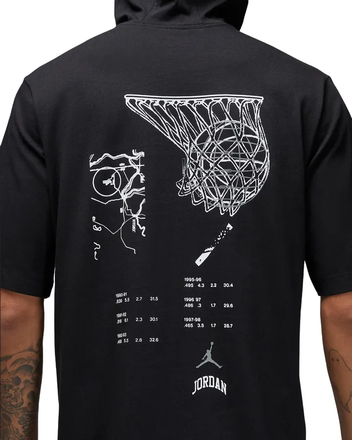 Jordan t-shirt manica corta con cappuccio Sport FB7427-010 nero Classic Look Minimal Style Trend
