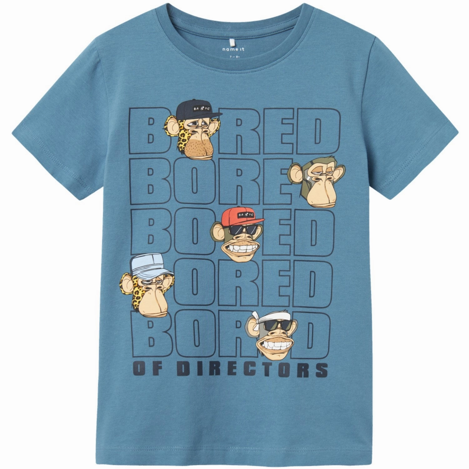 Name It Provincial Blue Attis Bored Of Directors T-Shirt Fur combination Pre Shrunk Cotton