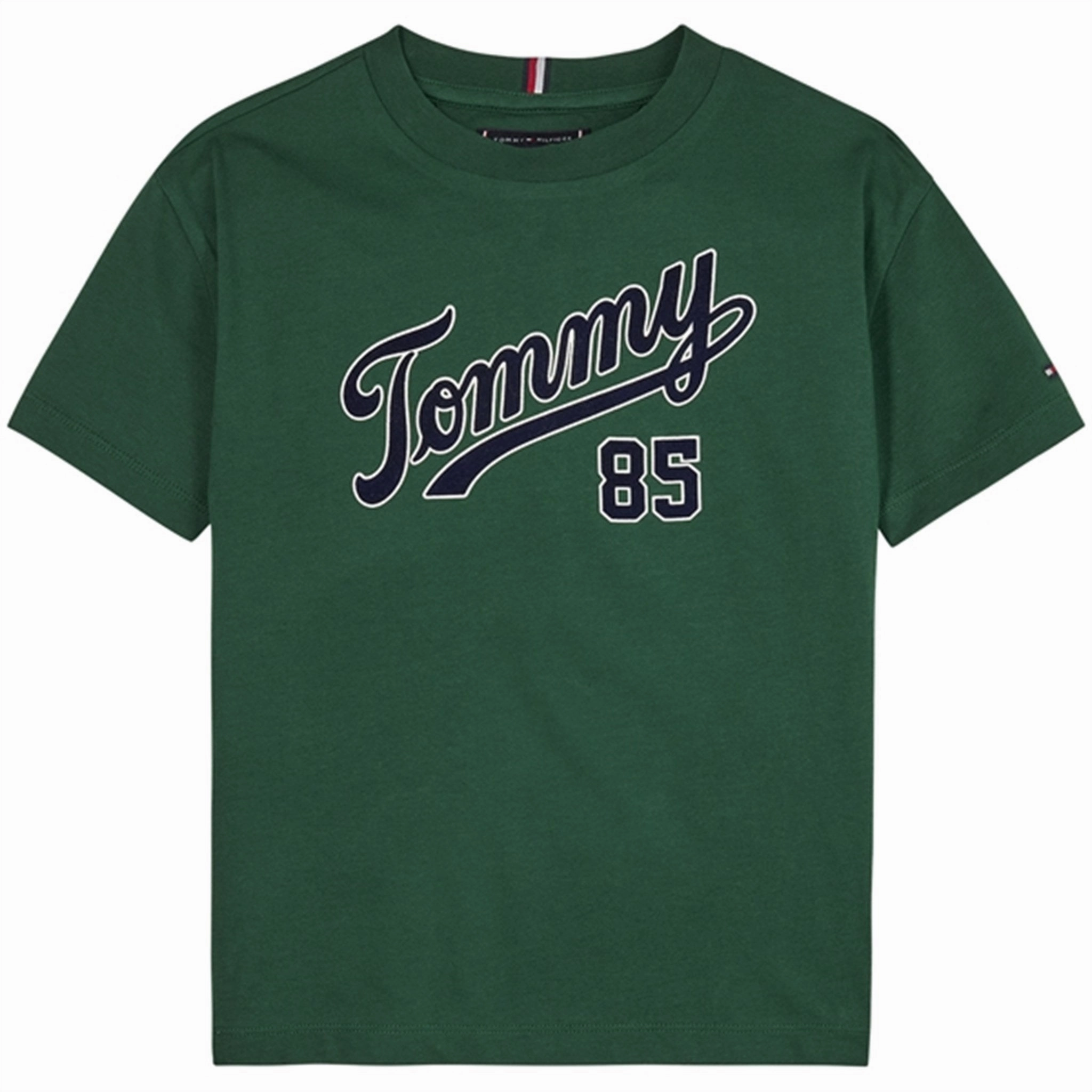 Soft Brushed Finish Smooth Jersey Texture Tommy Hilfiger College 85 T-Shirt Prep Green