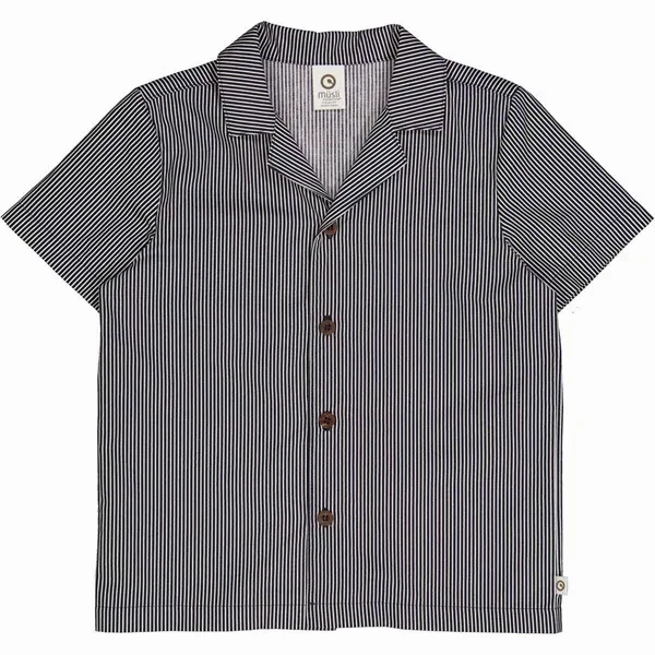 M??sli Balsam Cream/Night Blue Poplin Stripe Shirt Current Style