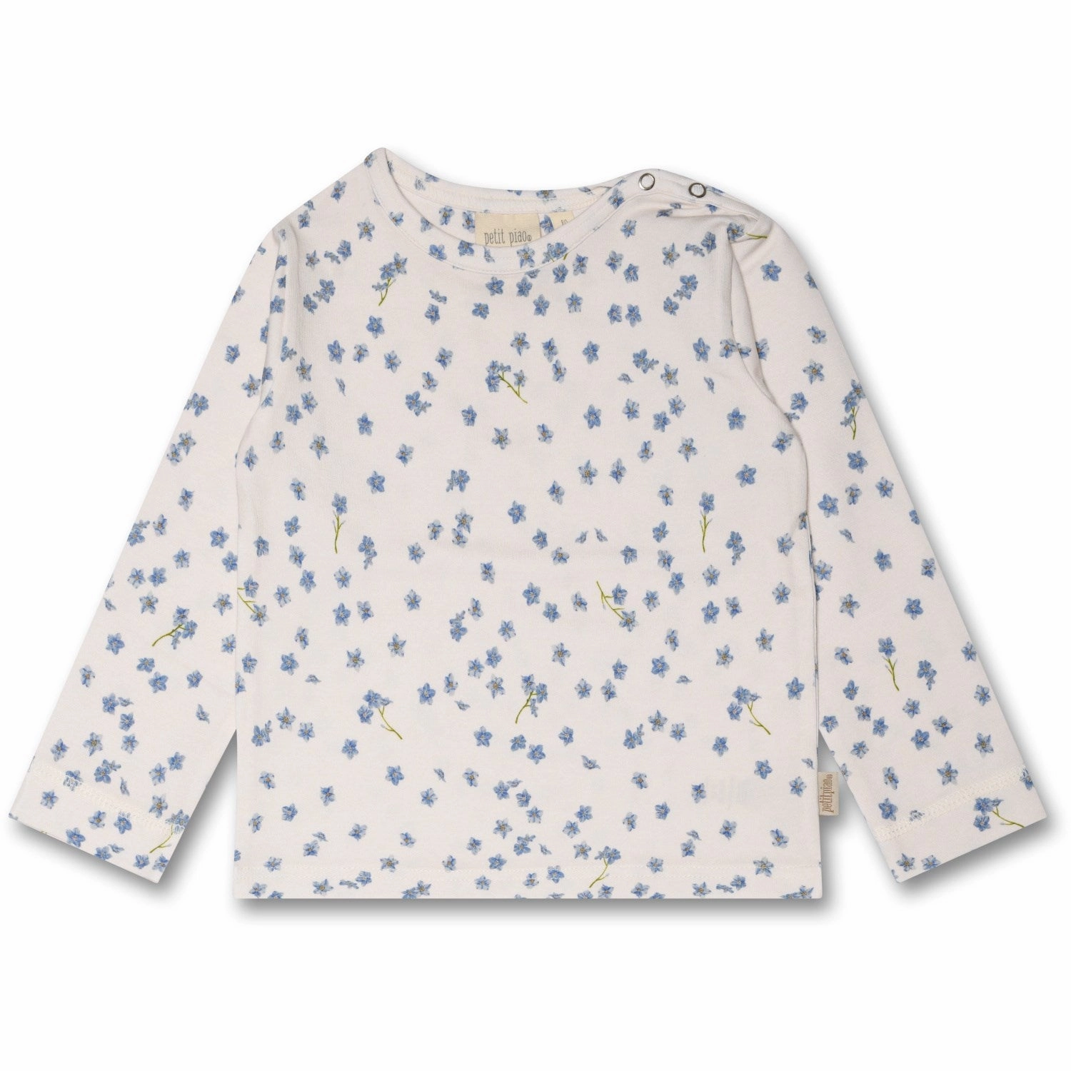 V-neck style Petit Piao Forget Me Not Blouse Printed