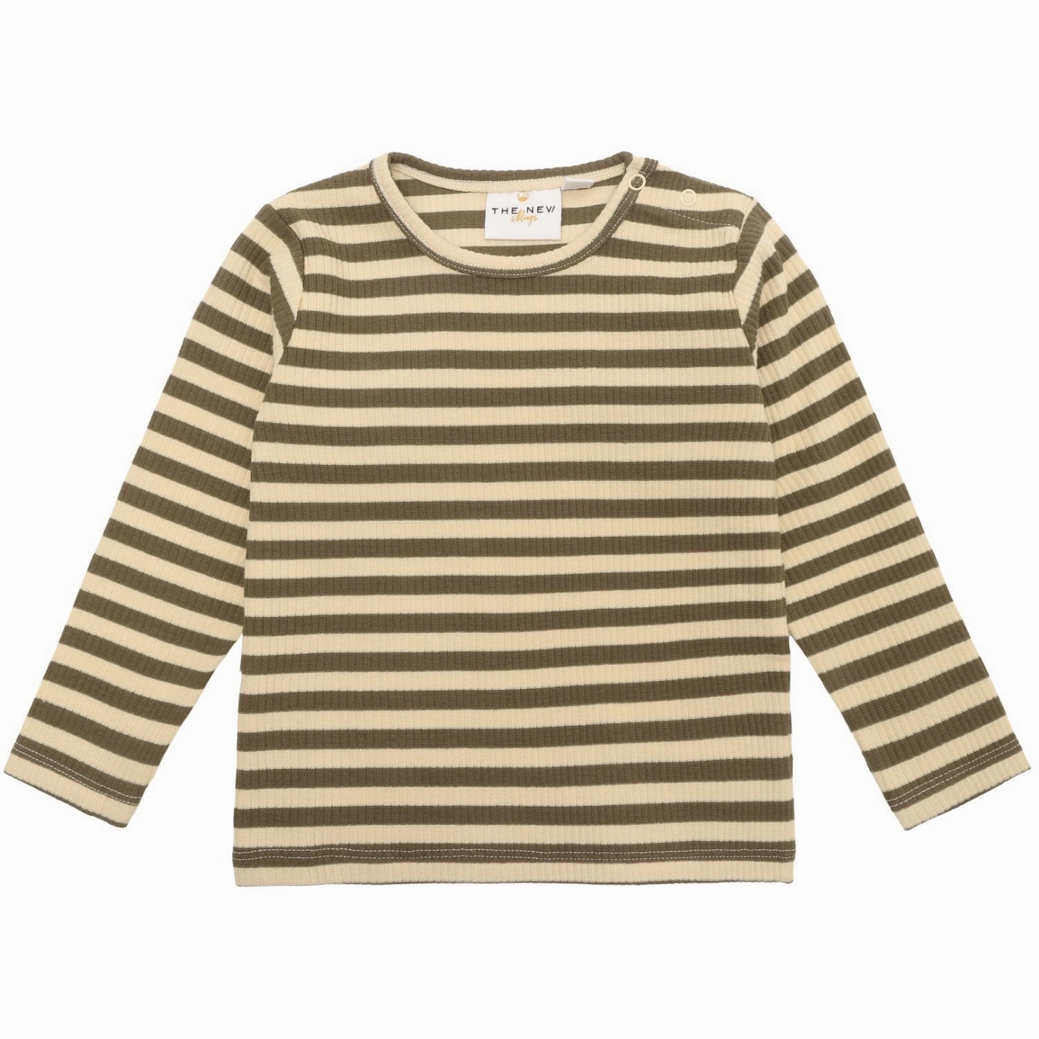 Durable Button Closures THE NEW Siblings Ivy Green Fro Uni Rib Blouse