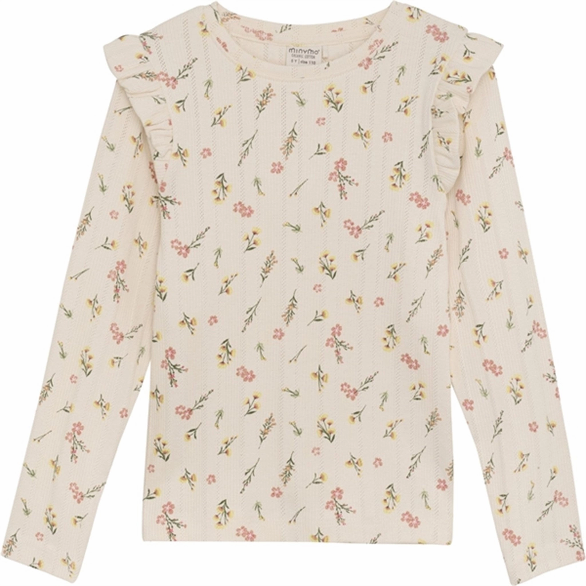 Multi Pocket Design Modern Fashion Minymo Pink Champagne Bluse AOP Pointell