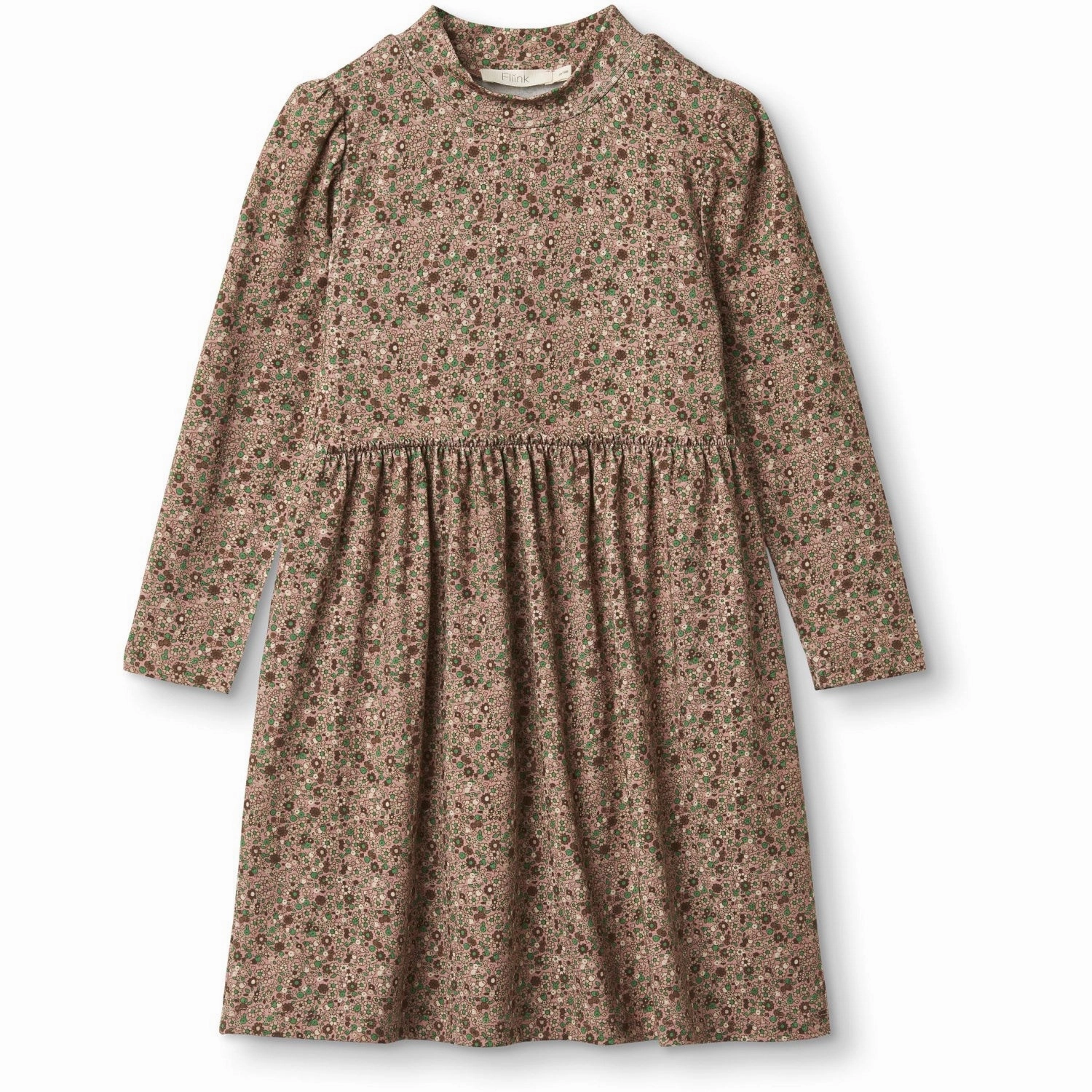 Fliink Humus Aop. Kelly Ls Dress Fall Inspired Soft cotton blend dress