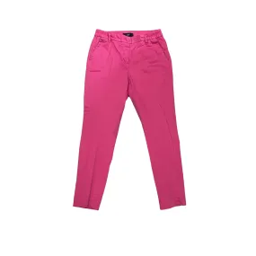 Ventilated Mesh Lining Sporty Look Griffai pantalone da donna Capri con elastico laterale in raso DGP5062 magenta