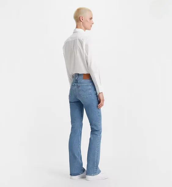 Levi's pantalone jeans da donna Bootcut a vita alta 18759-0116 light indigo worn in-blu Minimalist Design Pull-on style