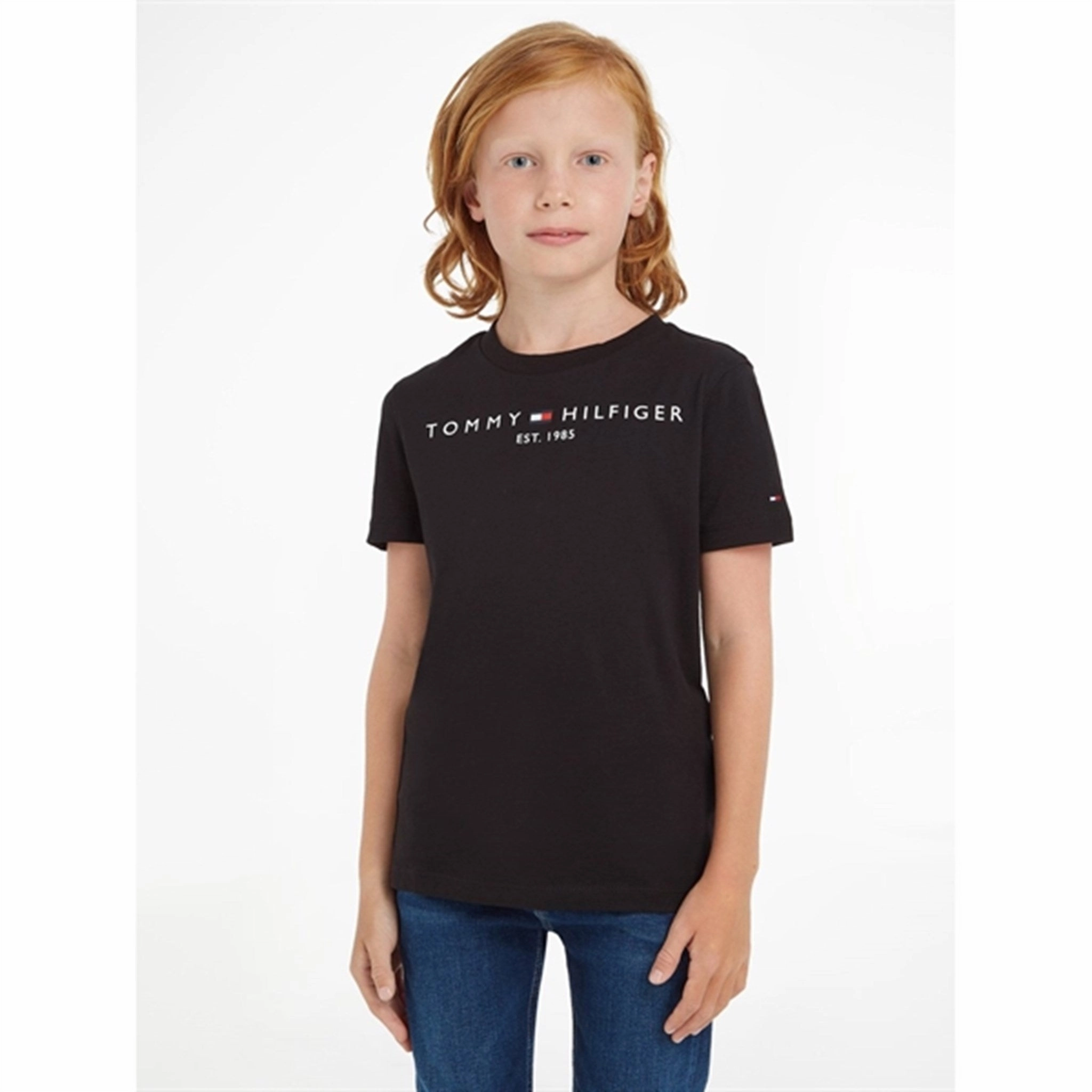 Tommy Hilfiger Essential T-Shirt Black Layering Comfort Wear EcoConscious Processing