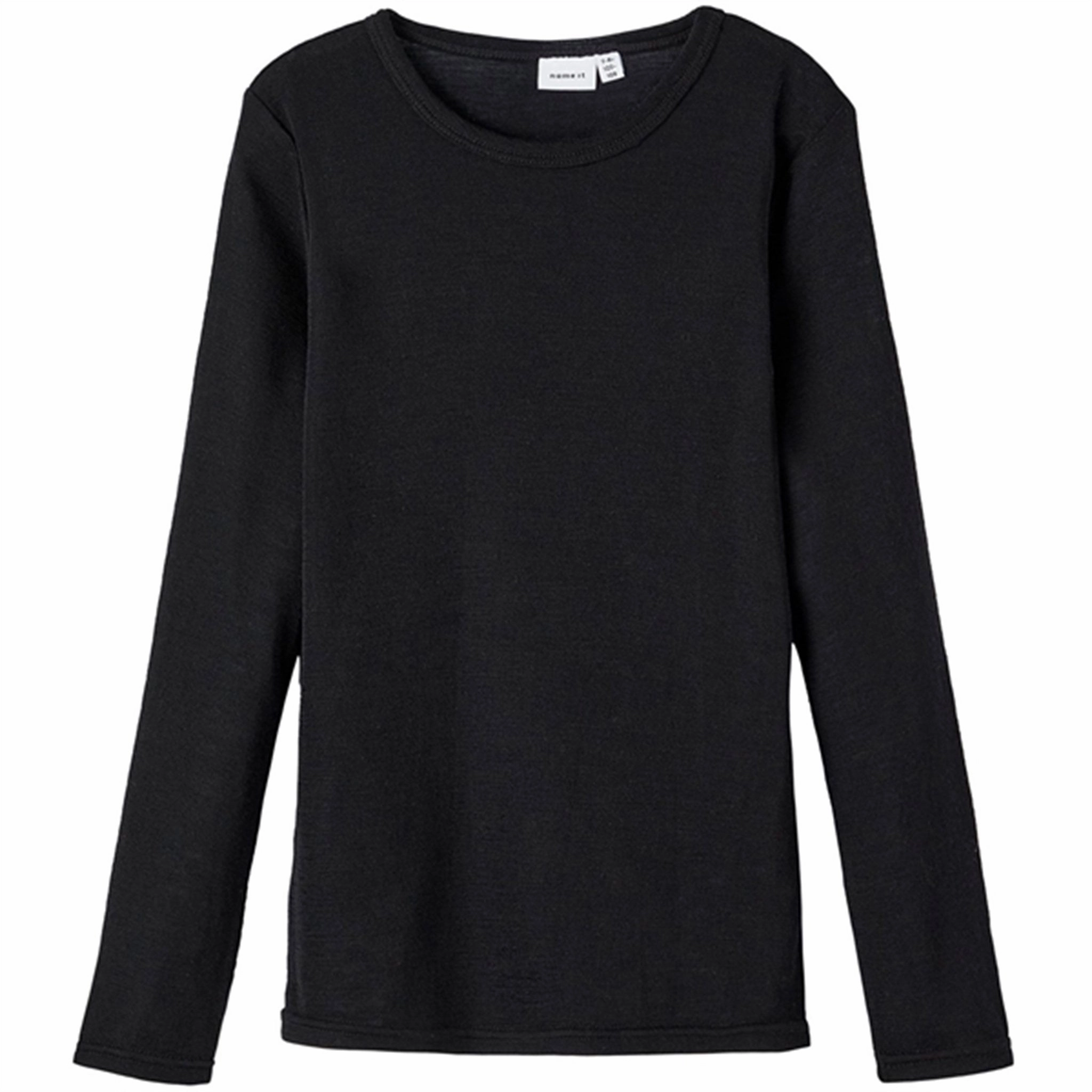 Name it Black Wang Wool Rib Blouse Anti Static Treatment