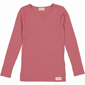 Split hem MarMar Modal Pink Rouge Plain Blouse
