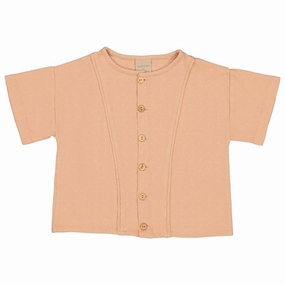 Studio Boheme Shirt Thelme Peach Ribbed Trim