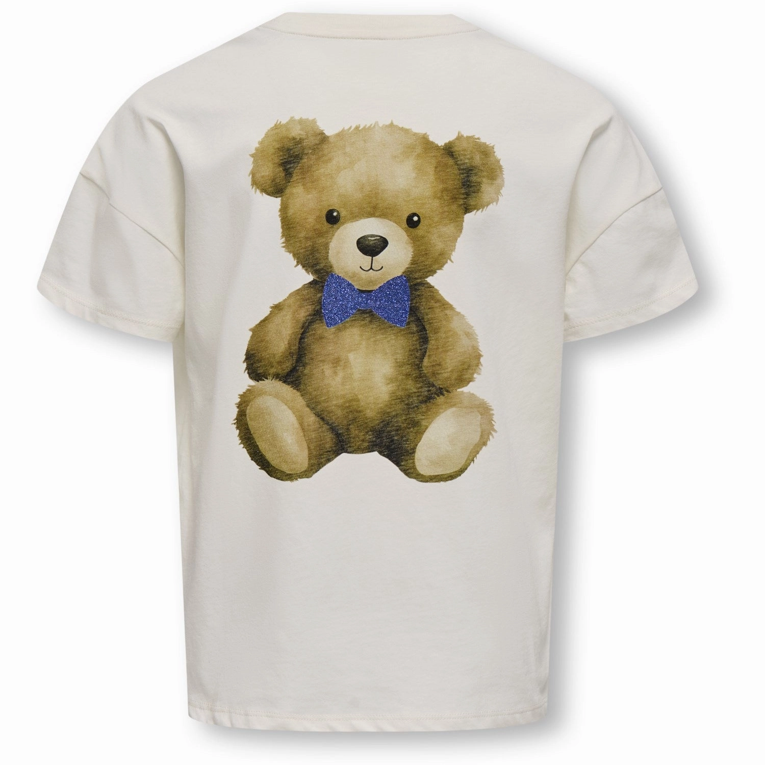 kids ONLY Cloud Dancer Teddy Blue Glitter Rosita Oversize T-Shirt Stretchable Fabric