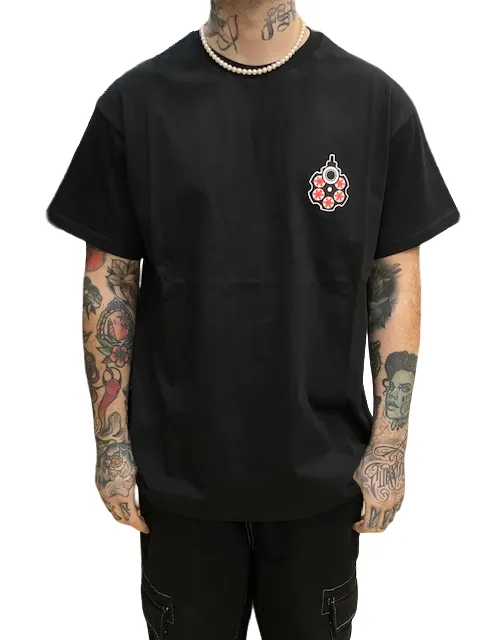 Propaganda maglietta manica corta da uomo Roulette 23SSPRTS639 nero RibbedNeckBanding