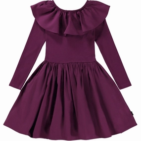 Satin-Edge Molo Purple Shadow Cille Dress