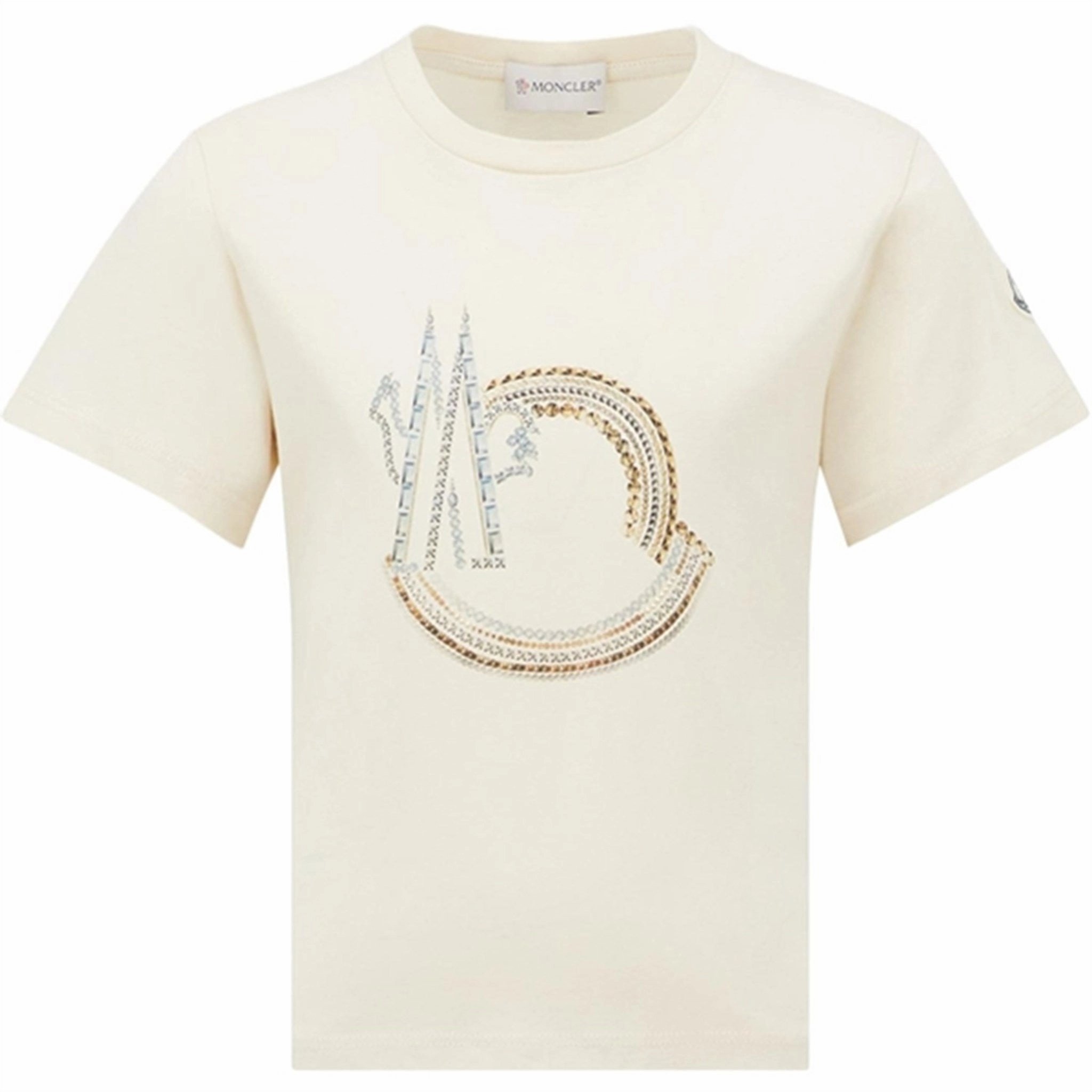 Moncler T-Shirt Cream cotton material Versatile Layering Piece