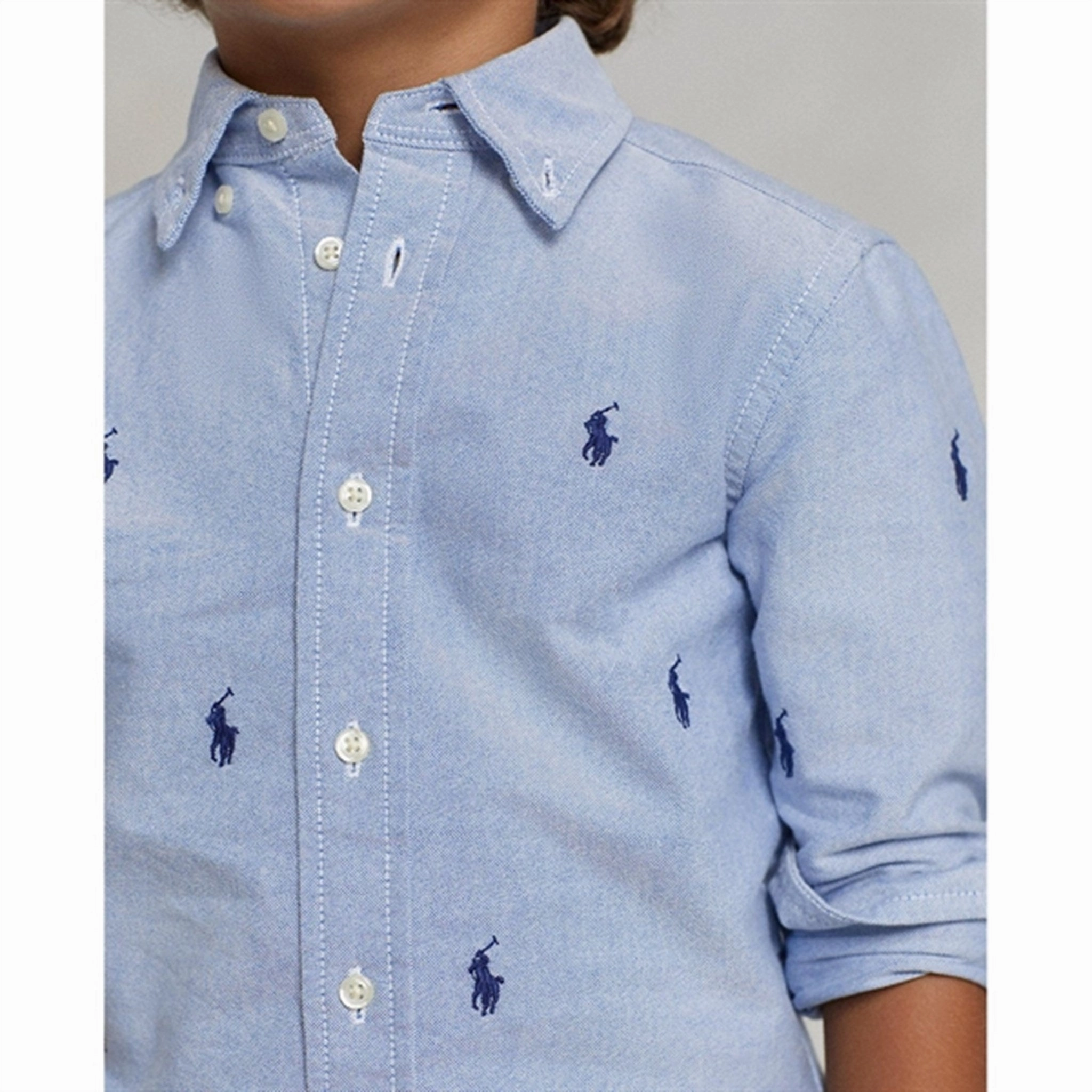 Organic Cotton Seasonal Fashion Polo Ralph Lauren Sport Boy Shirt Bsr Blue With Aoe Pp