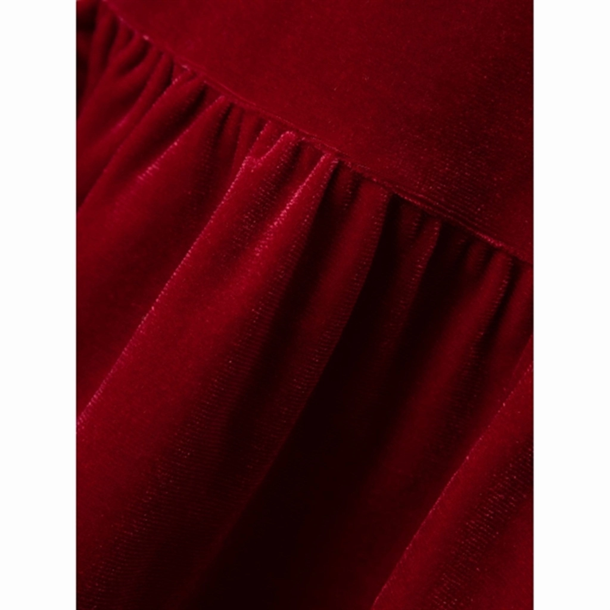 Name it Jester Red Revel Velour Dress Fluid Fabric