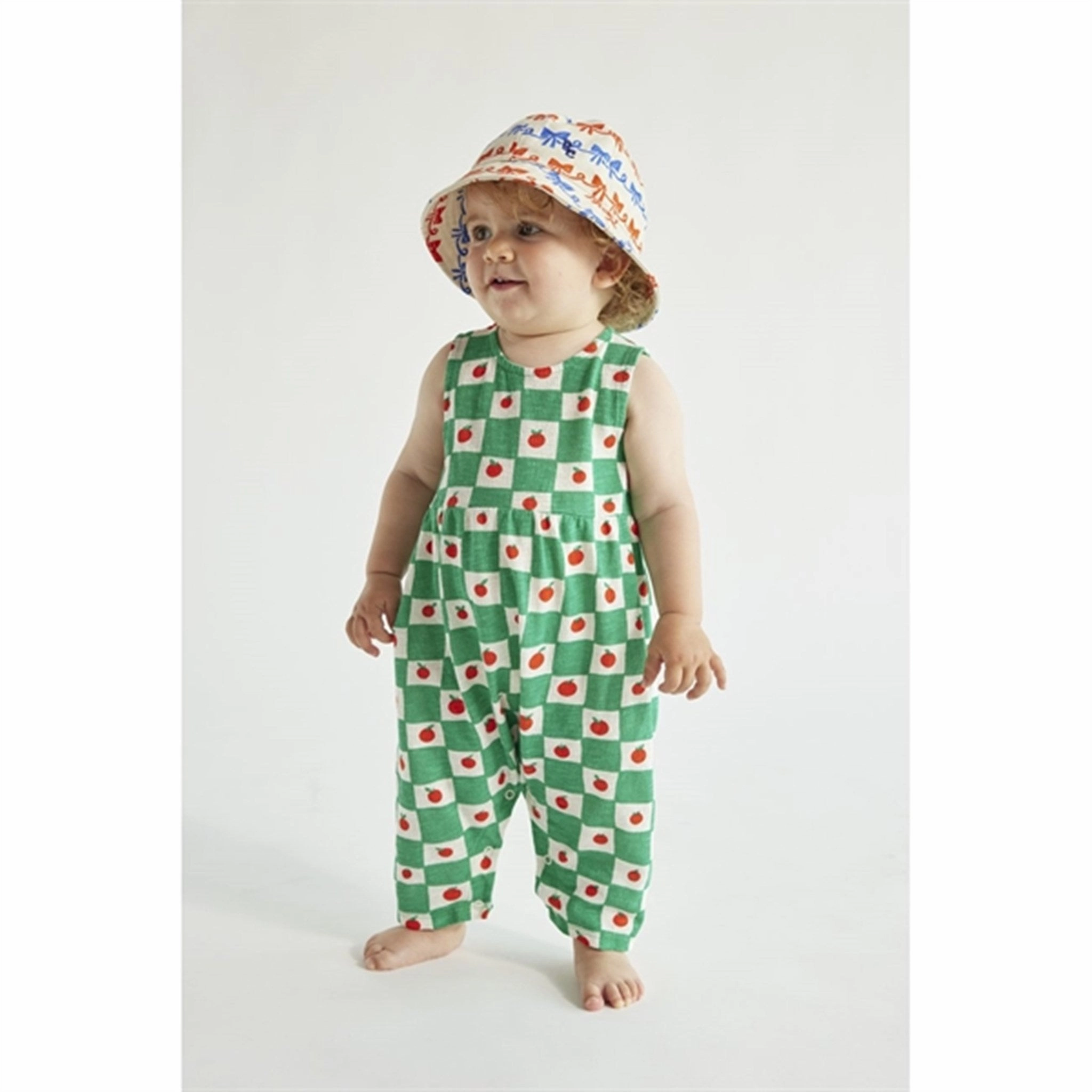 Urban Elegant Cozy Relax Bobo Choses Baby Tomato All Over Overall Sleeveless Offwhite