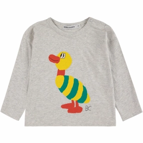 Breathable Layer All Day Comfort Tech Bobo Choses Light Heather Grey Striped Duck T-Shirt