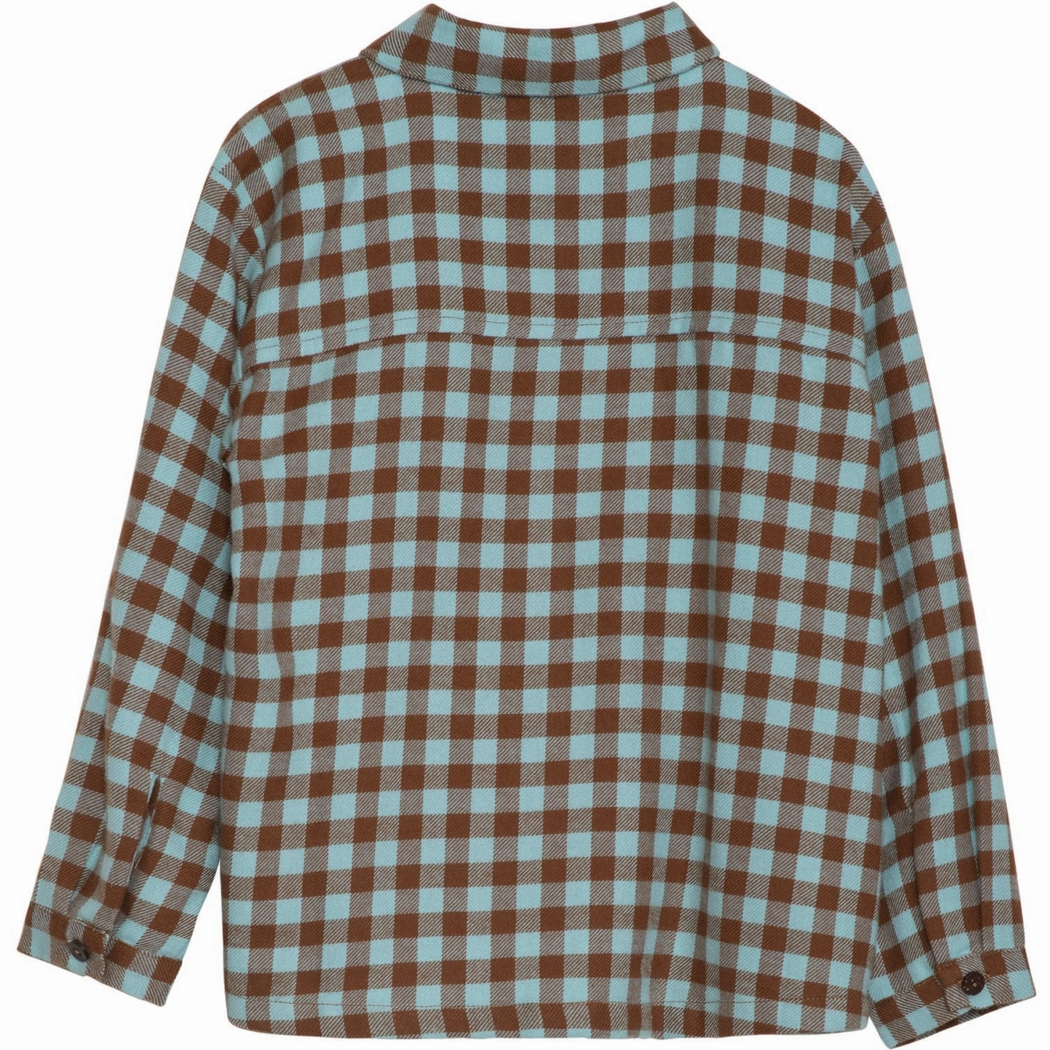 Serendipity Coffee Checks Brushed Collar Shirt High-End Fabric Snag Free Surface