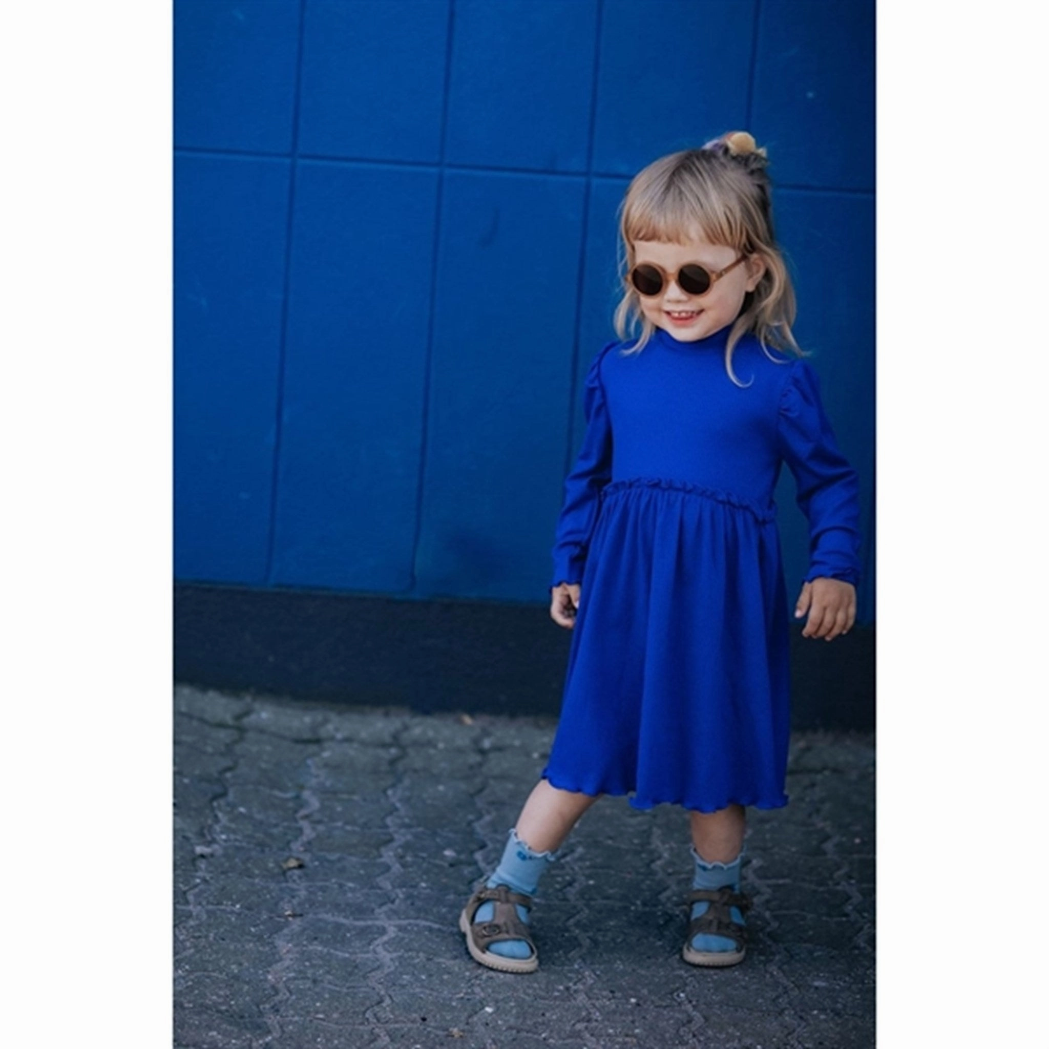 Fliink Mazerine Blue Kenna Ls Dress Versatile Comfort Wear Transitional Style