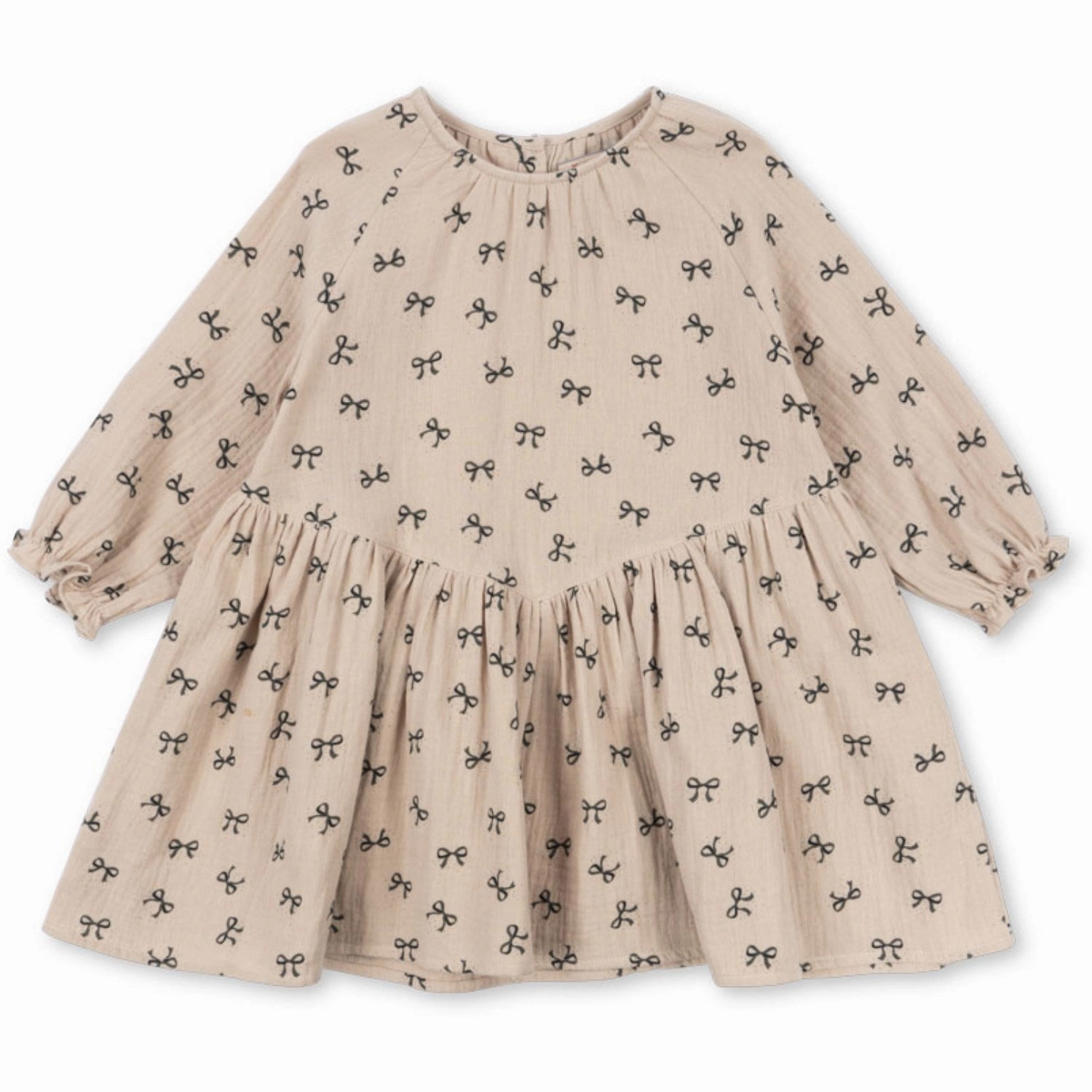 Linen Love Comfortable outdoor wear Konges Sl?jd Bow Magnet Coco Dress GOTS