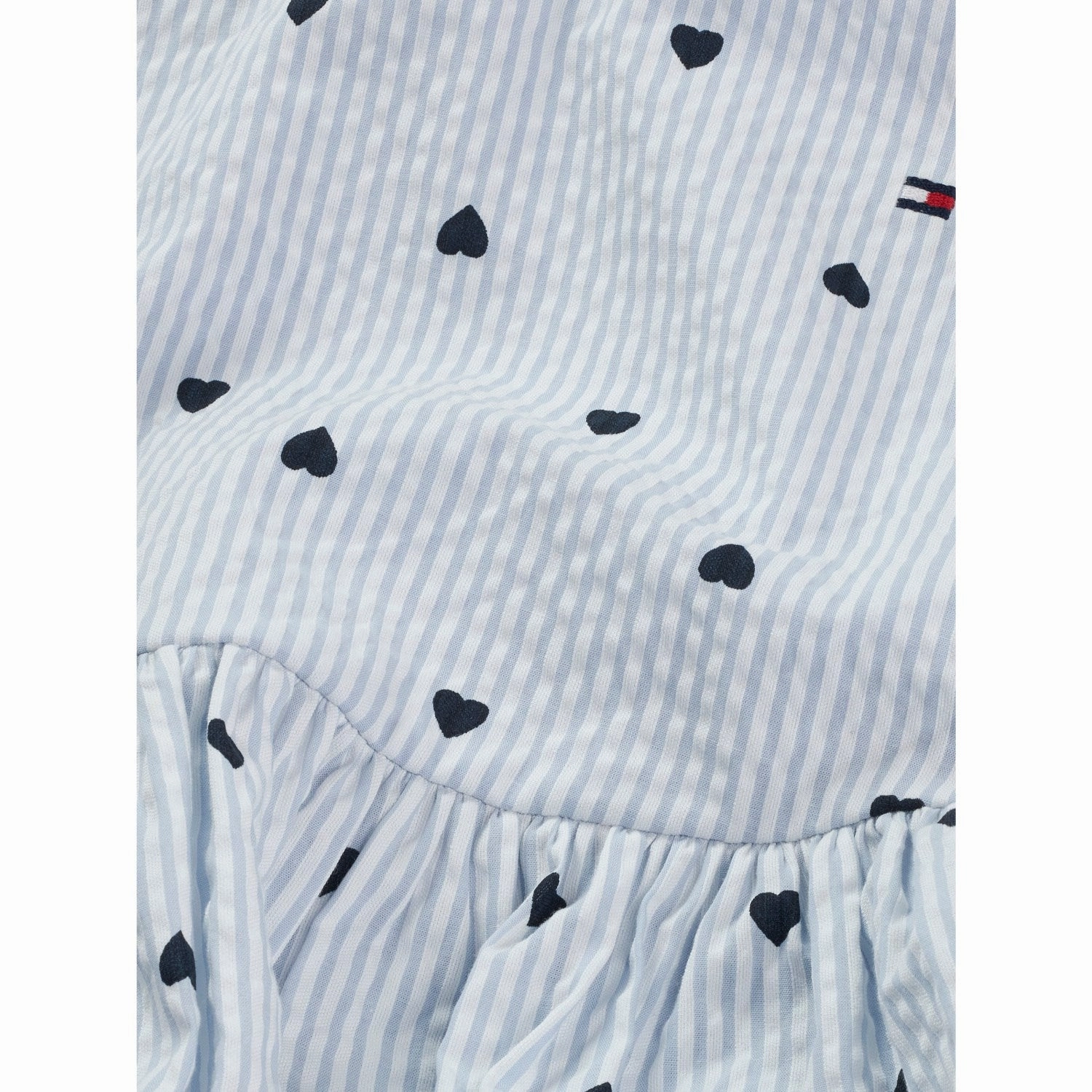 Tommy Hilfiger Breezy Blue Stripes Aop Seersucker Dress Cool Draping