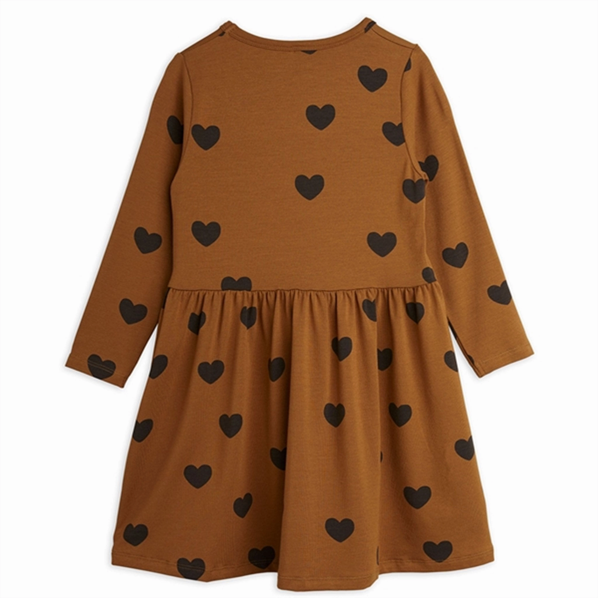 Mini Rodini Basic Hearts Brown Dress Casual Comfort Wear Breathable Layering