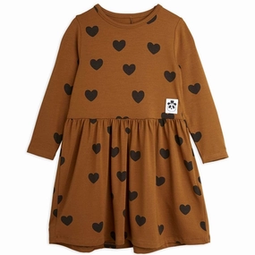 Movement Ready flattering appearance Mini Rodini Basic Hearts Brown Dress