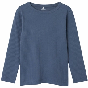 Laser Cut Edge Detail Name It Vintage Indigo Noe Slim Blouse