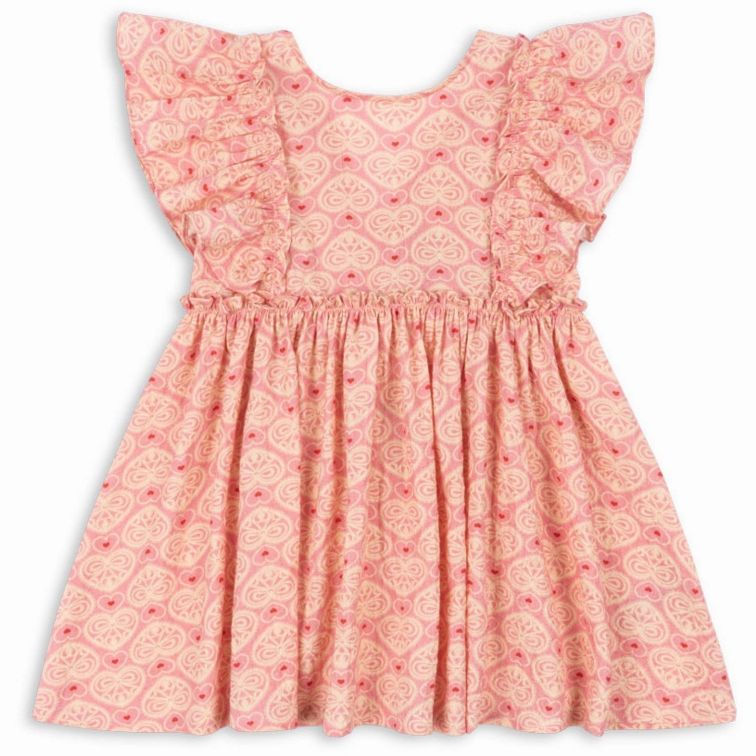 Konges Sl?jd Lacy Pink Ava Bow Dress Gots Evening Look Smart Layer Wear