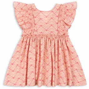 Konges Sl?jd Lacy Pink Ava Bow Dress Gots Evening Look Smart Layer Wear