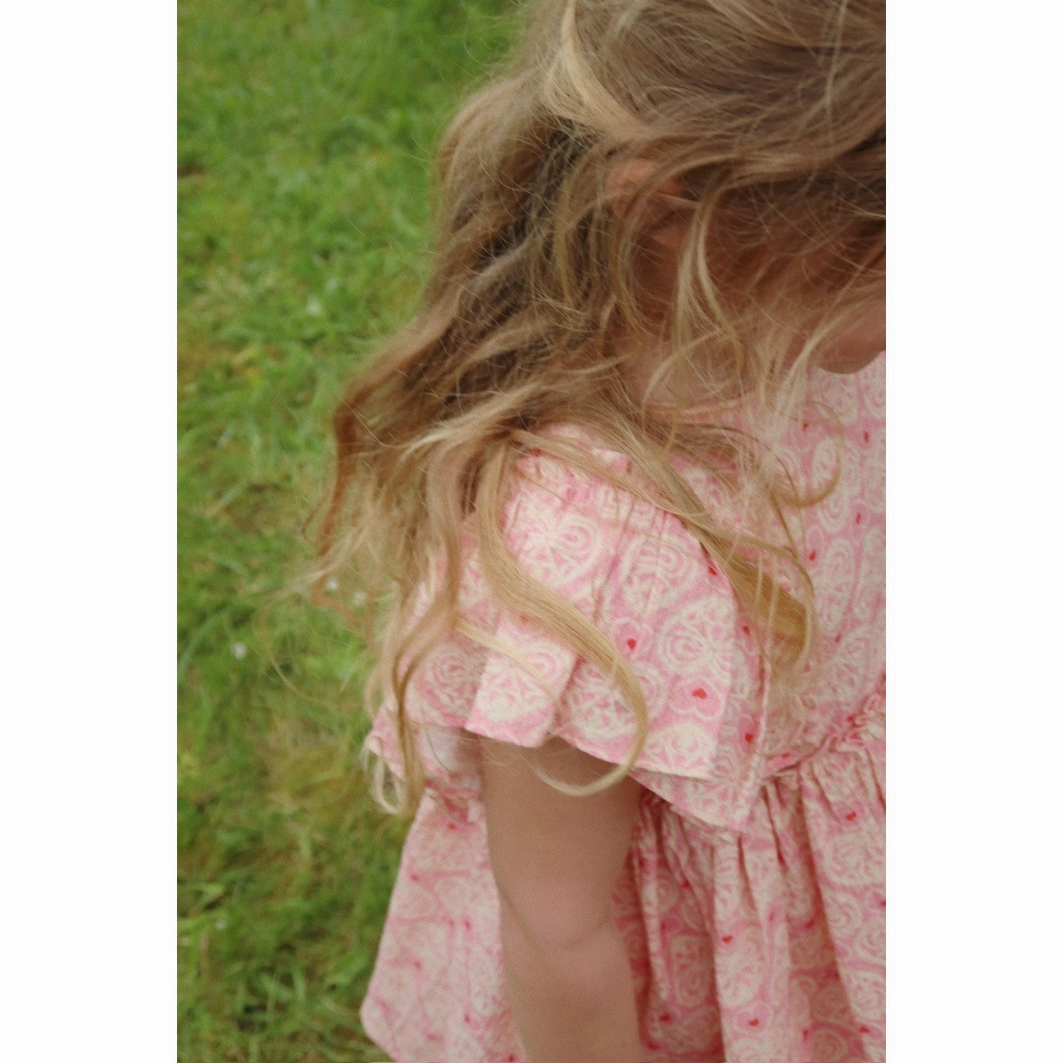 Balanced Lines Natural Aesthetic Konges Sl?jd Lacy Pink Ava Bow Dress Gots