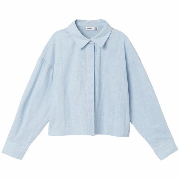 Street Fashion Abrasion Resistant Edging Name it Chambray Blue Falinnen Shirt