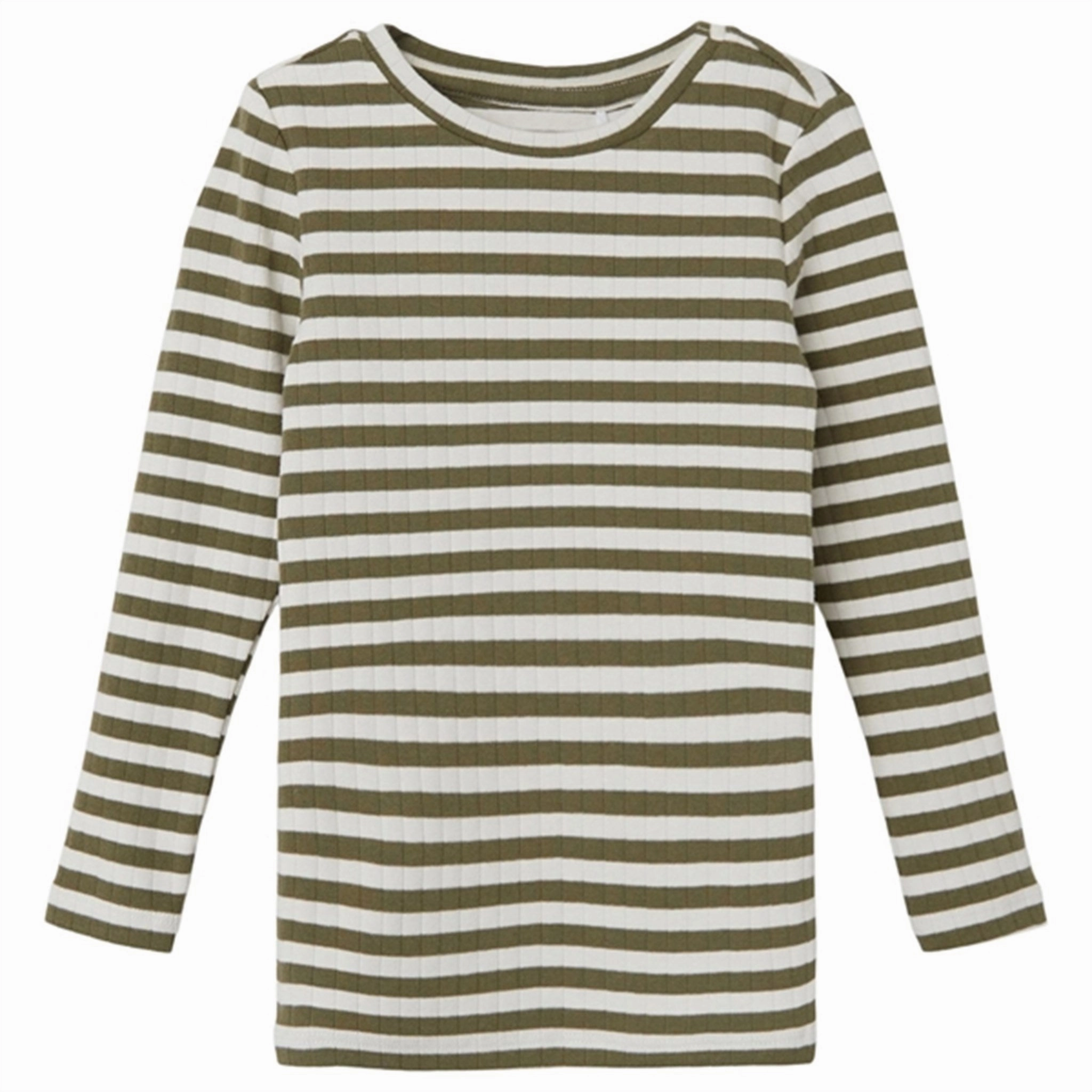 Minimalist Style Name it Deep Lichen Green Suraja Slim Blouse Stripe Noos