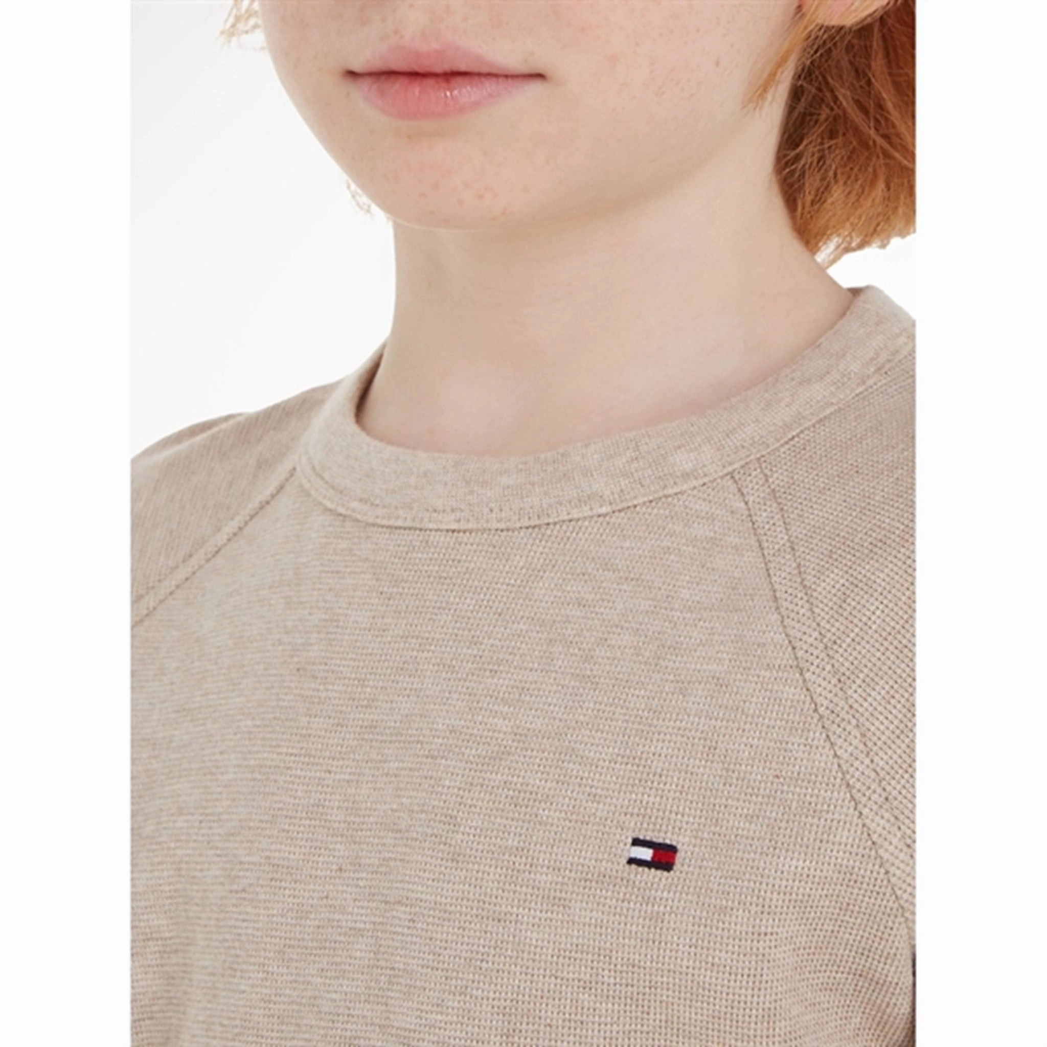 Tommy Hilfiger Mini Waffle Blouse Merino Melange Double Stitched Seams