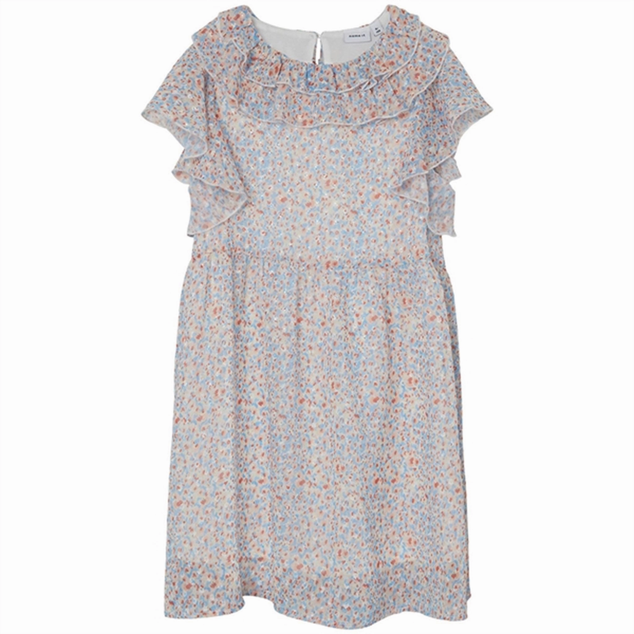 Name it Peach Nectar Fisilk Dress Elegant brunch outfit Solid-color