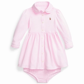 Fluid Fabric Ralph Lauren Baby Solid Dress Carmel Pink