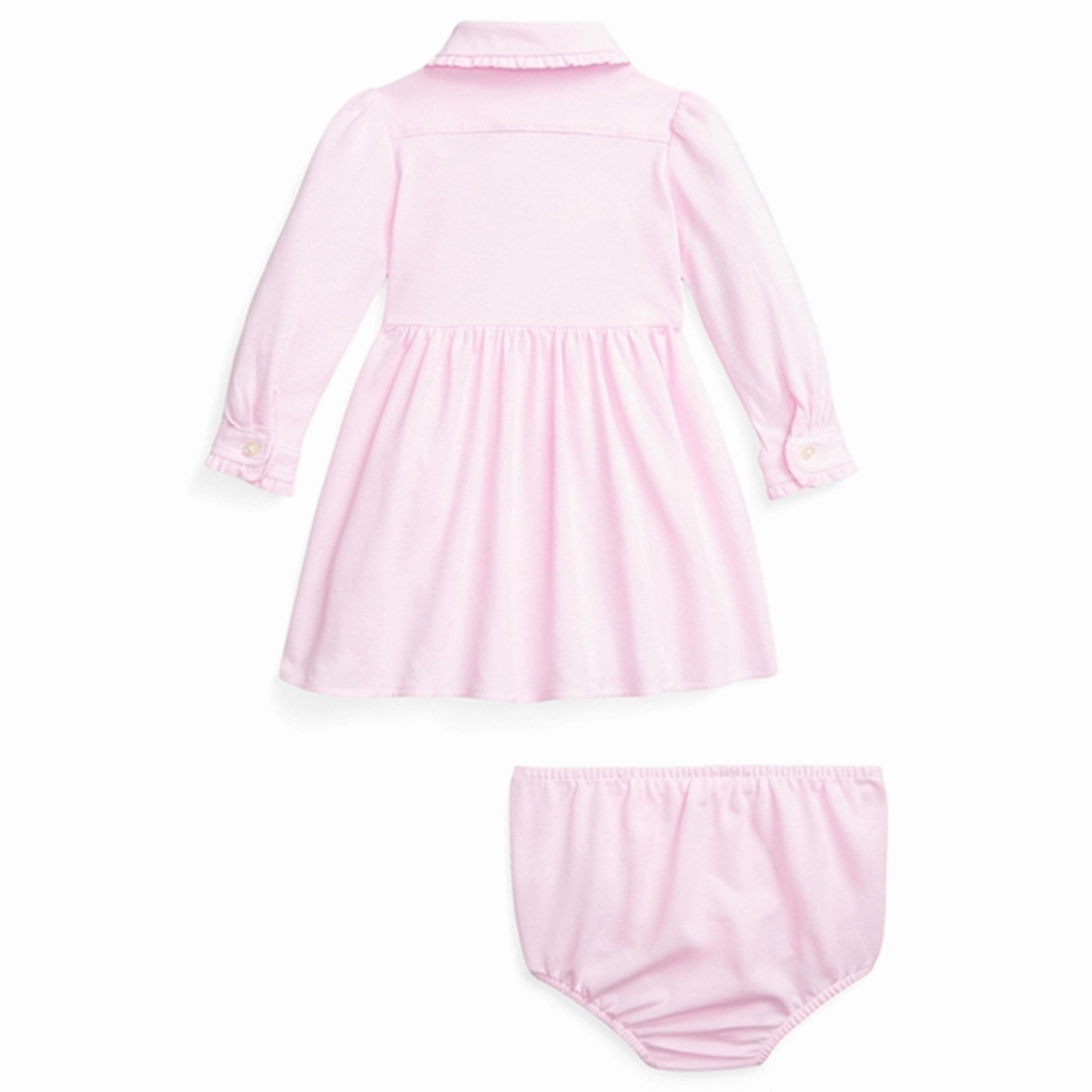 Artistic Detail All Time Fit Ralph Lauren Baby Solid Dress Carmel Pink