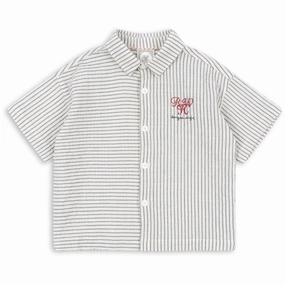 Konges Sl?jd Stripe Bluie RHW X KS Duo Shirt Gots Embroidered Logo