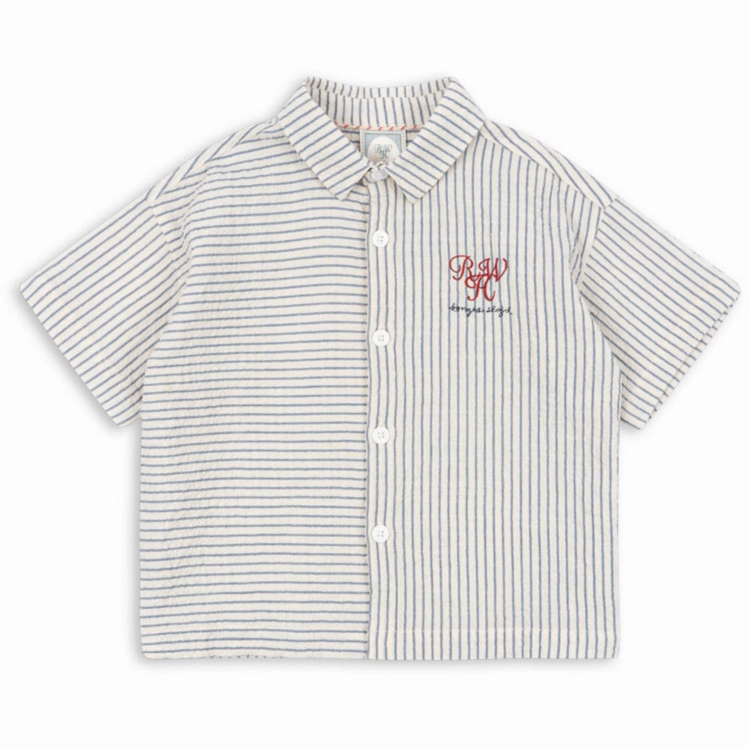 Konges Sl?jd Stripe Bluie RHW X KS Duo Shirt Gots Embroidered Logo