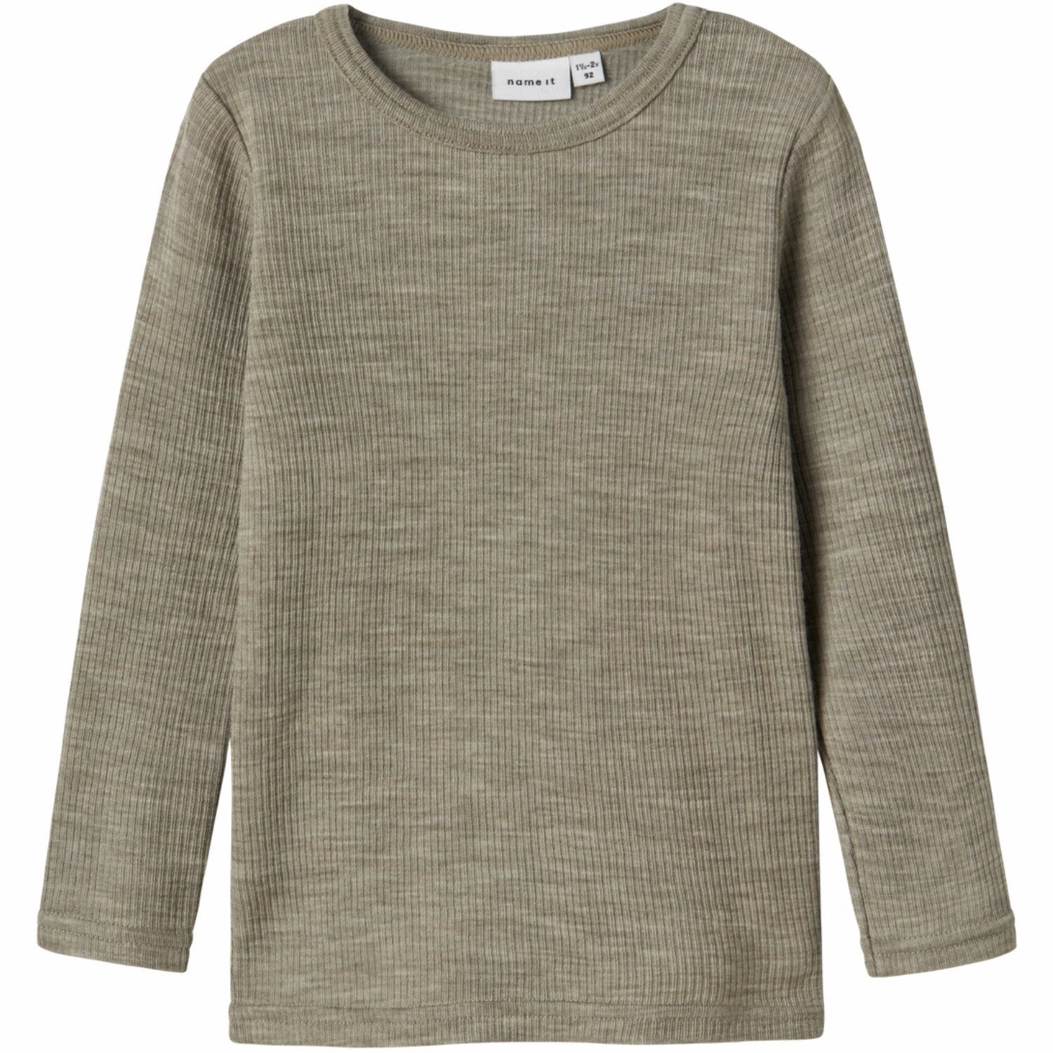 On-The-Go Style Winter Fashion Name It Dried Sage Nmnwax Wool Rib Ls Top Noos