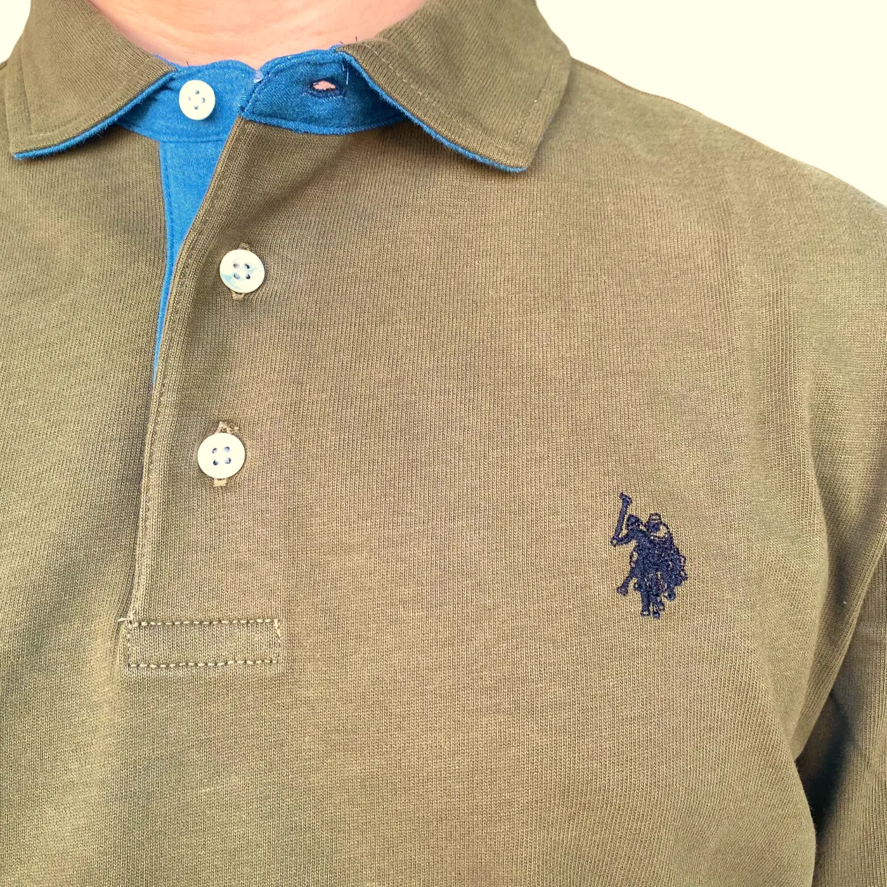 Lounge Wear U.S. Polo Assn polo manica lunga da uomo Lyle-Man US40177009 346 verde oliva