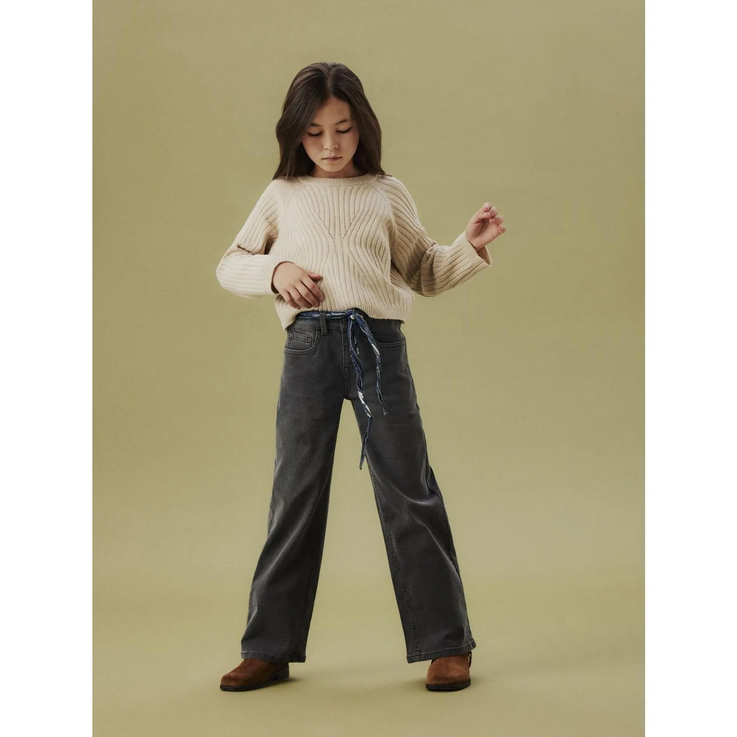 Quick Wash Name It Dark Grey Denim Nkfrose Wide Jeans 8808-Dt Tb