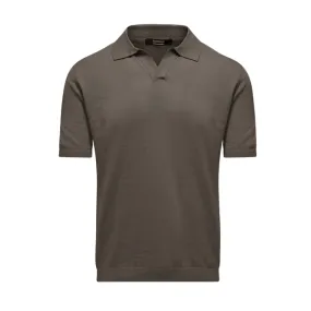 Bomboogie maglia polo da uomo con colletto lino e cotone MM9030TKLC5 596 nocciola Comfortable Stretch