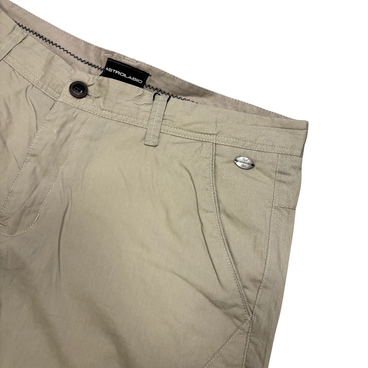 Wrinkle Resistant Treatment Astrolabio Bermuda Uomo in Fresco Cotone CU9N 031 Beige | Estate Comfort