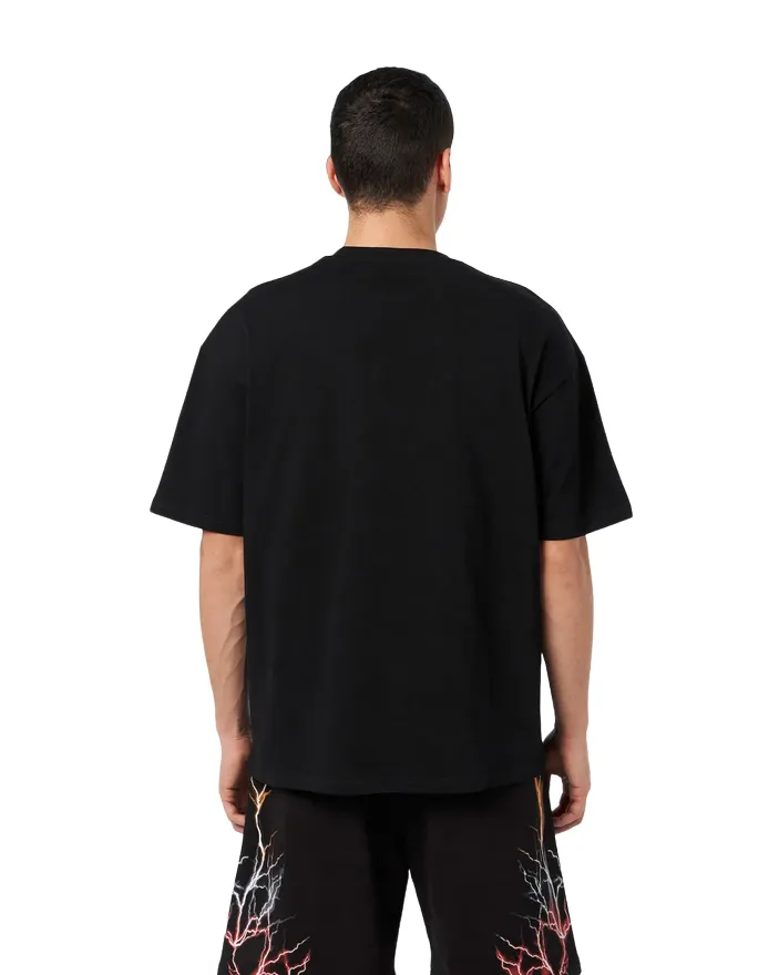 Perfect for Any Outfit Breathable Comfort Phobia T-shirt unisex nera con fulmini rossi grigi arancioni PH00106REDGROR