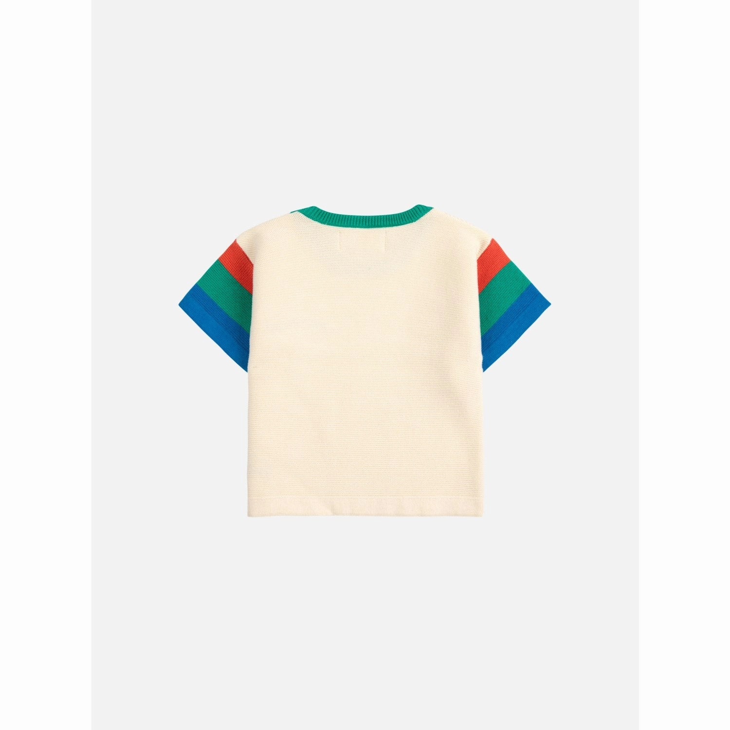 Bobo Choses Offwhite Color Block Knitted T-Shirt Basic Top Stretch Fabric Technology