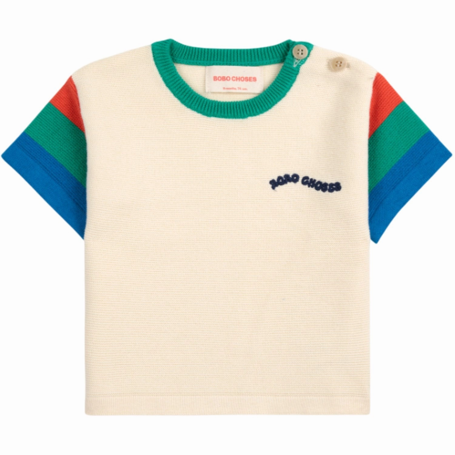 Everyday Layering Contrast Inner Binding Bobo Choses Offwhite Color Block Knitted T-Shirt