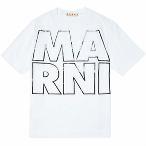 Marni White Logo T-shirt oversized but not shapeless