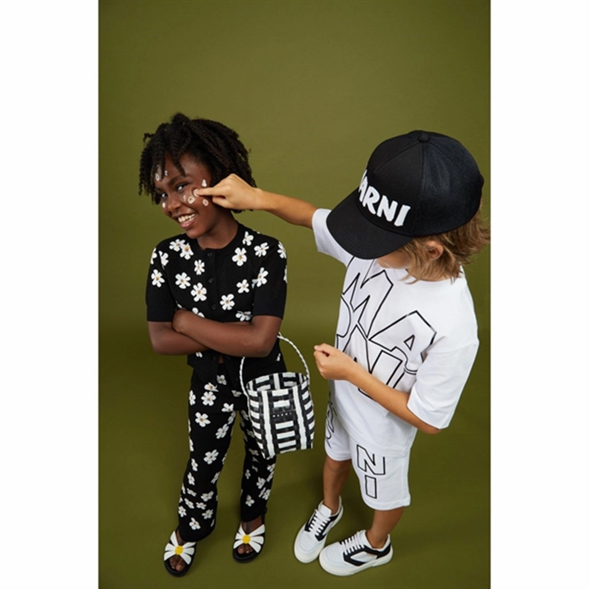 Fur combination Matte Look Marni White Logo T-shirt